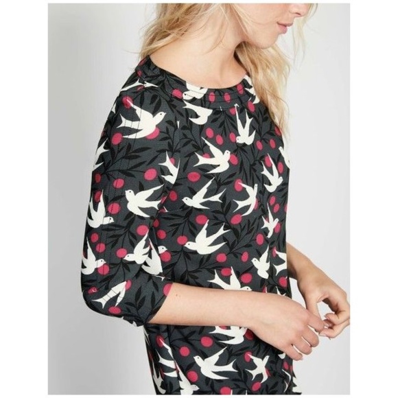 Boden Tops - BODEN Swallow Vine Bird Print Alda Top Blouse [E6]
